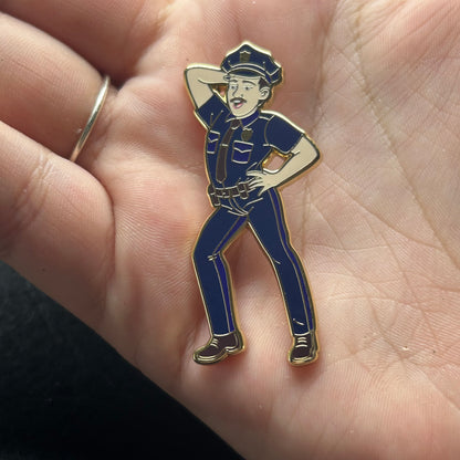 2025 - Protect and Serve - Sassy Policeman - 24 k Gold Plated Pin - Hive Exclusive