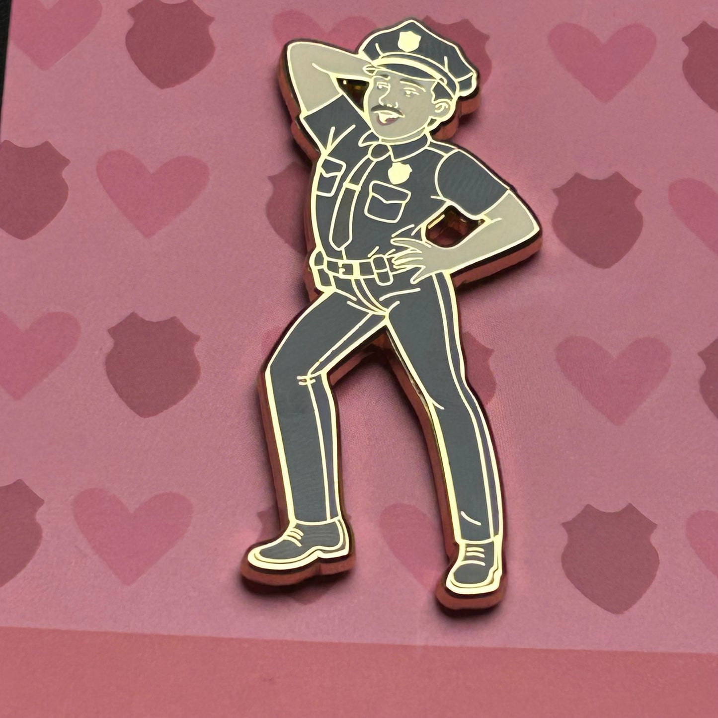 2025 - Protect and Serve - Sassy Policeman - 24 k Gold Plated Pin - Hive Exclusive
