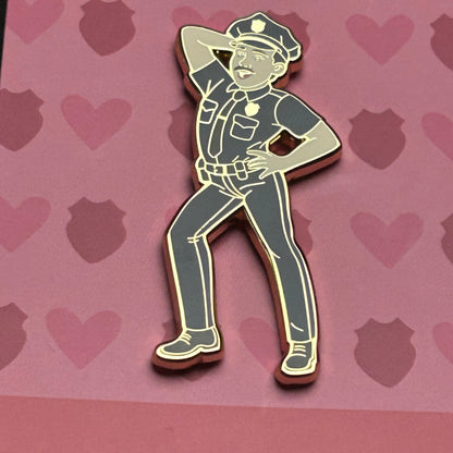 2025 - Protect and Serve - Sassy Policeman - 24 k Gold Plated Pin - Hive Exclusive