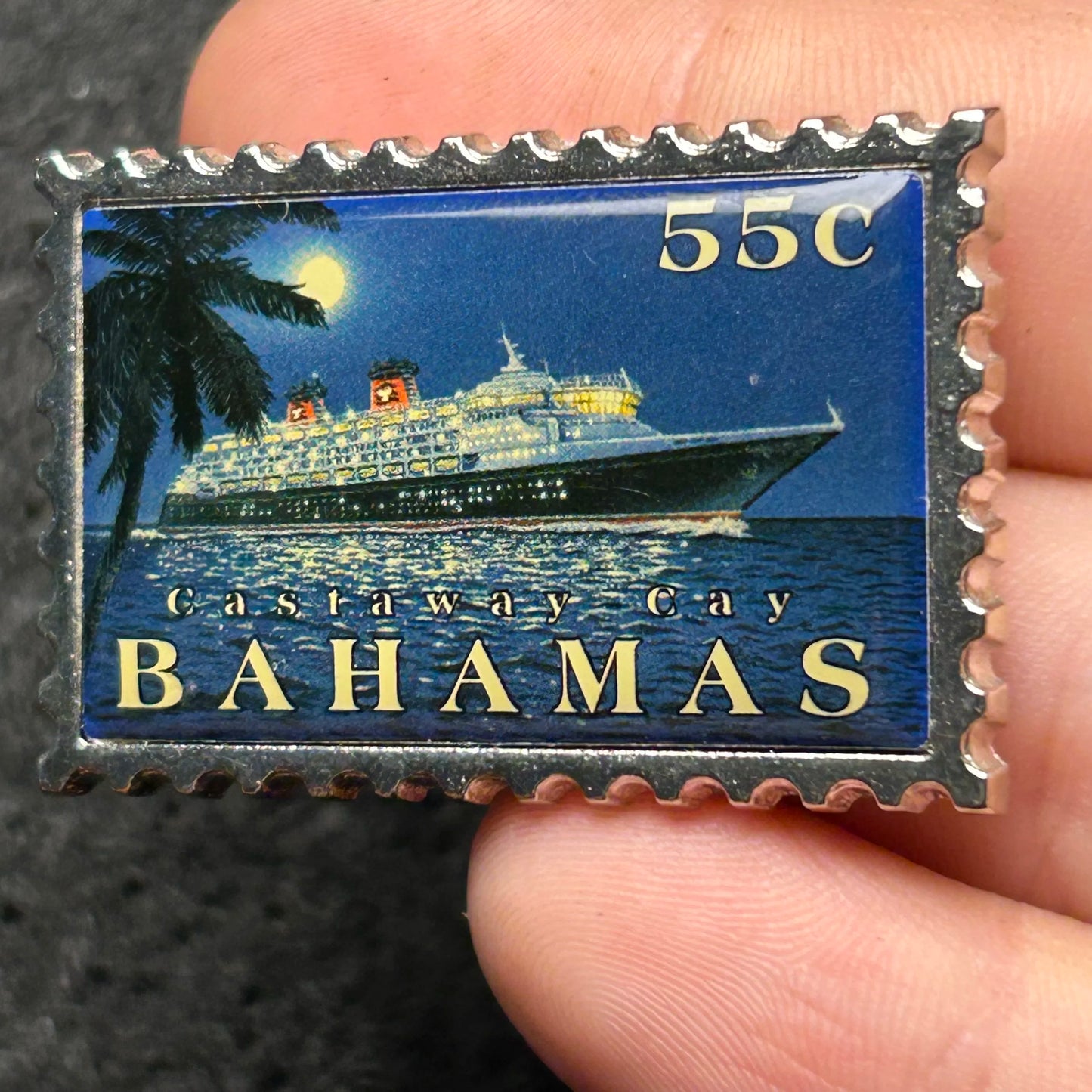 Castaway Cay - Bahamas - Postal Stamp - Cruise Ship - 55c - Disney Pin