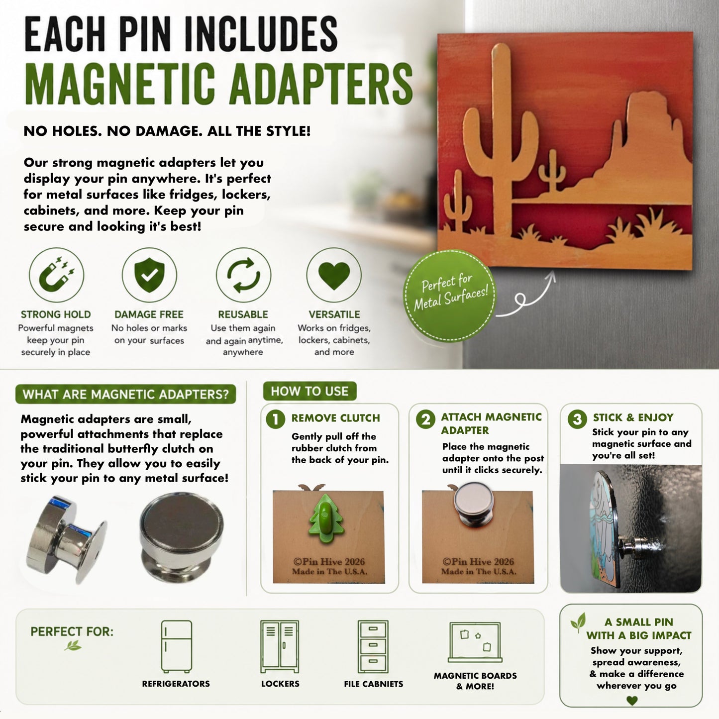 Lightning in Forest - Wooden Pin & Magnet