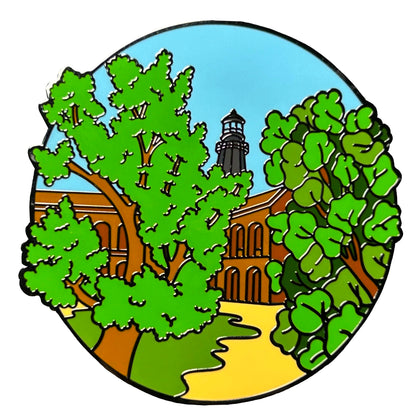 Fort Jefferson Garden Key enamel pin with trees and brick fort, Dry Tortugas series