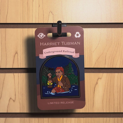 Harriet Tubman Pin With Magnet - Traveling The Underground Railroad