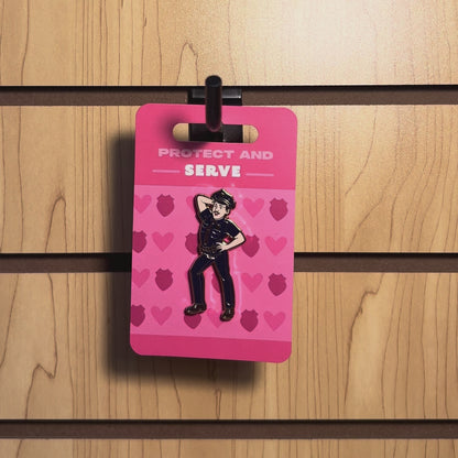 Protect and Serve - Sassy Policeman Pin With Magnet