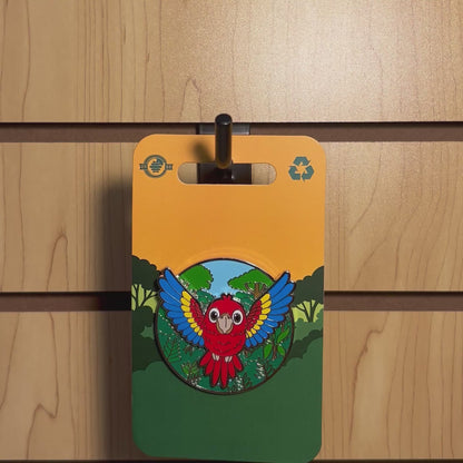 Kawaii Scarlet Macaw Flying In Rainforest - Pin on Pin With Magnet